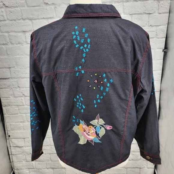INDIGO MOON Embroidered Floral Button Up Jackets Size 2X NEW - Picture 2 of 15